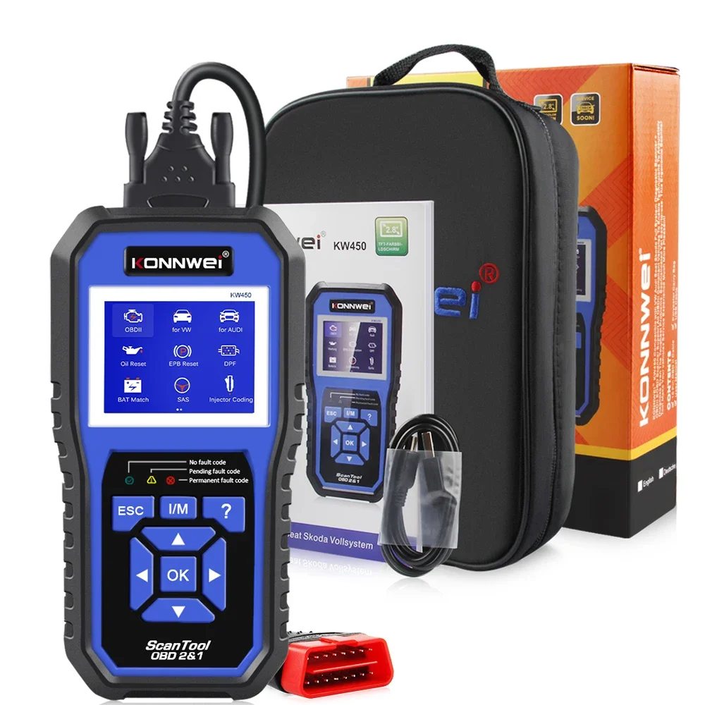 Obd2 Scanner Abs Srs Airbag Reset - KONNWEI KW450 Volledige Systemen OBD2 Diagnostic