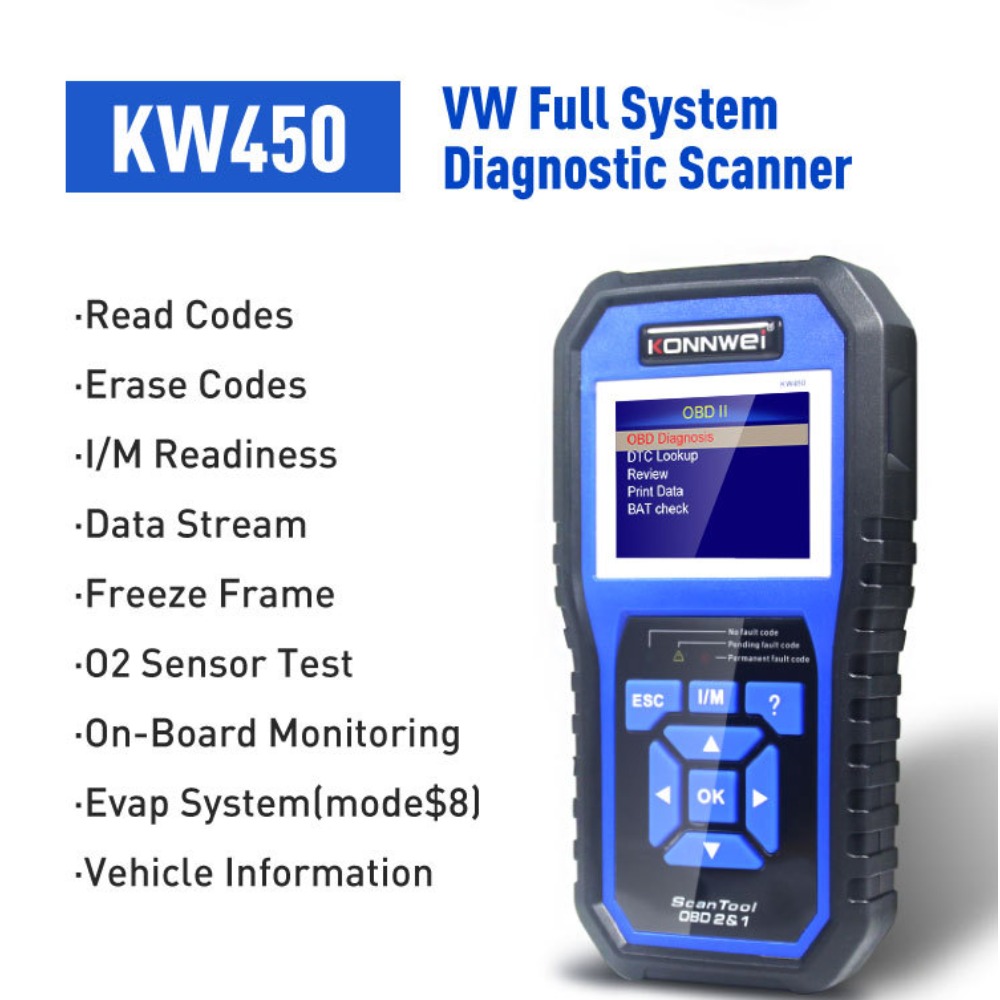 Obd2 Scanner Abs Srs Airbag Reset - KONNWEI KW450 All-systemen auto OBD2 diagnosetool