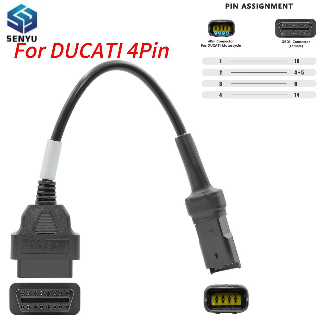 Car Diagnostic Tool Full System - Voor DUCATI 4Pin Plug OBD 2