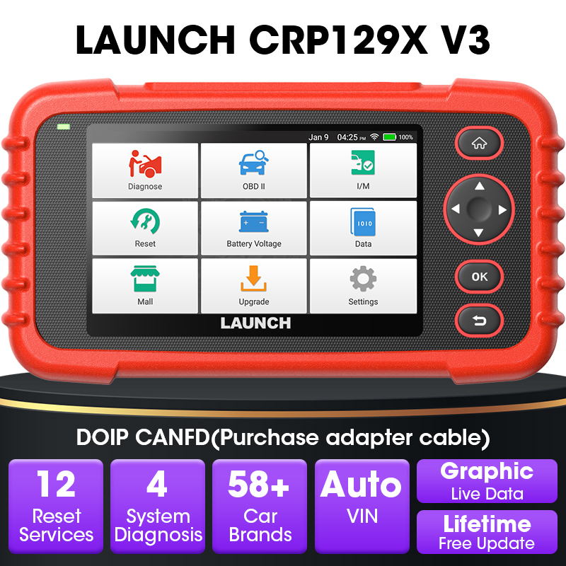Obd2 Scanner Mileage Correction - LAUNCH CRP129X V3 64G OBD2-scanner, 4-systeem