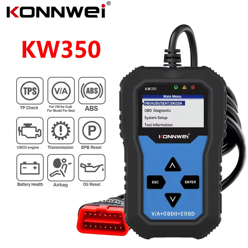 KONNWEI KW350 OBD2 Scanner Aut - Obd2 Scanner Abs Srs Airbag Reset recensie en prijs