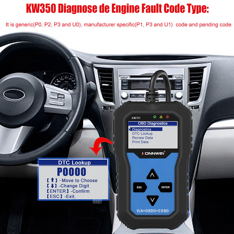 KONNWEI KW350 OBD2 Scanner Aut - Obd2 Scanner Abs Srs Airbag Reset recensie en prijs