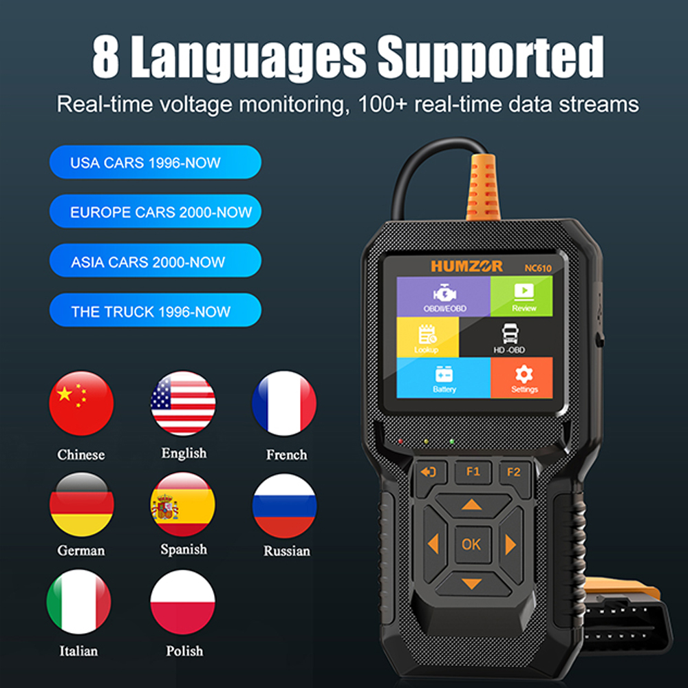 HUMZOR NC610 OBD2 Auto Diagnos - Obd2 Scanner Heavy Duty Truck recensie en prijs