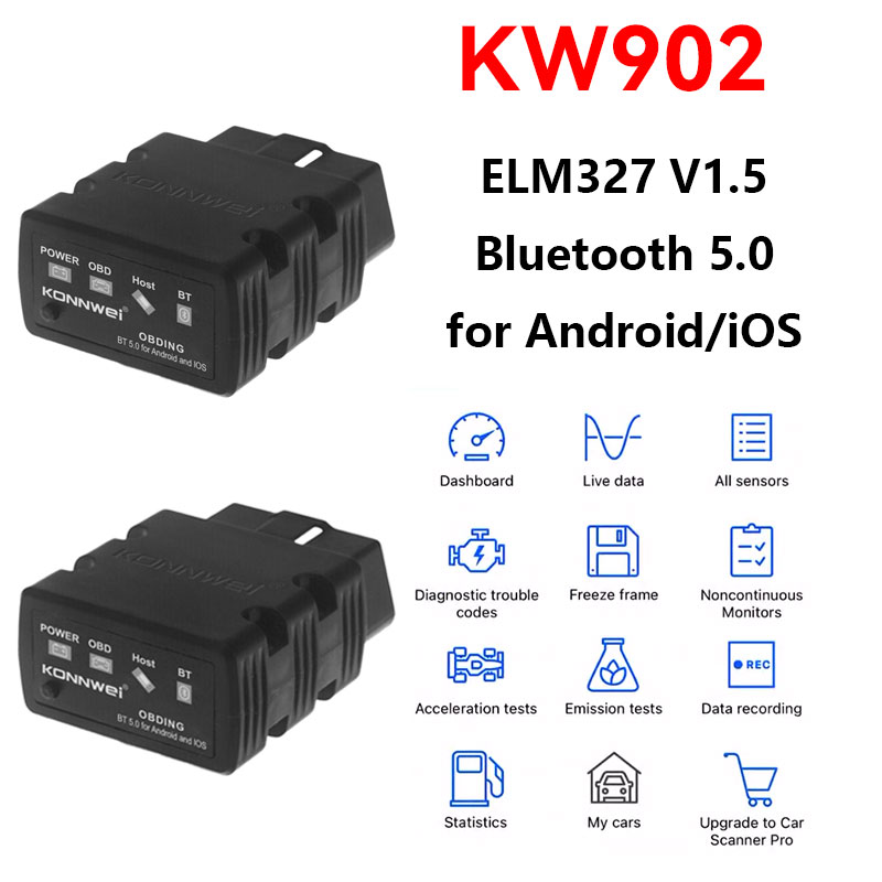 KONNWEI KW902 ELM327 V1.5 OBD2 - Obd2 Scanner Bluetooth Android recensie en prijs