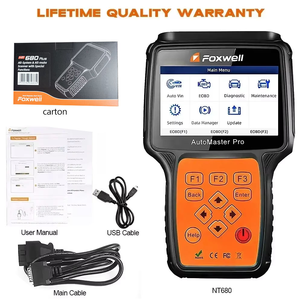 Foxwell NT680 Plus OBD2-scanne - Obd2 Scanner Mileage Correction recensie en prijs