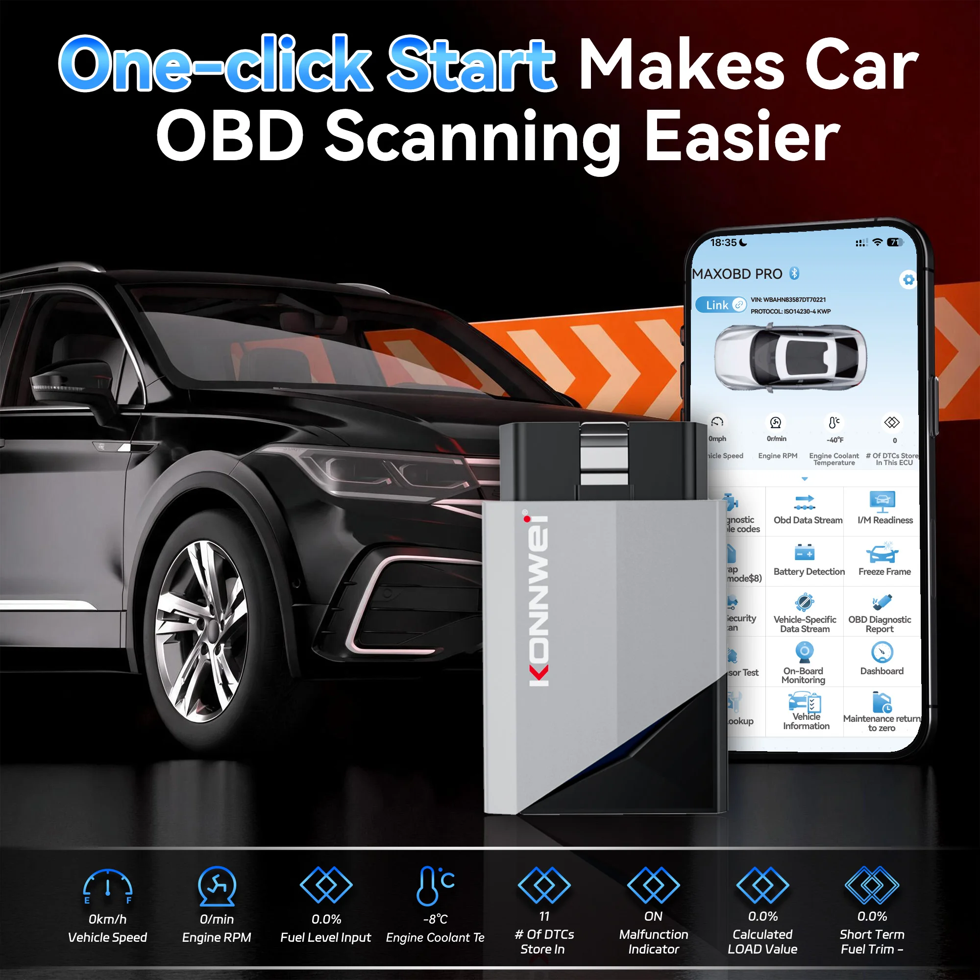 KONNWEI MAXOBD PRO Volledige s - Obd2 Scanner Bluetooth Android recensie en prijs