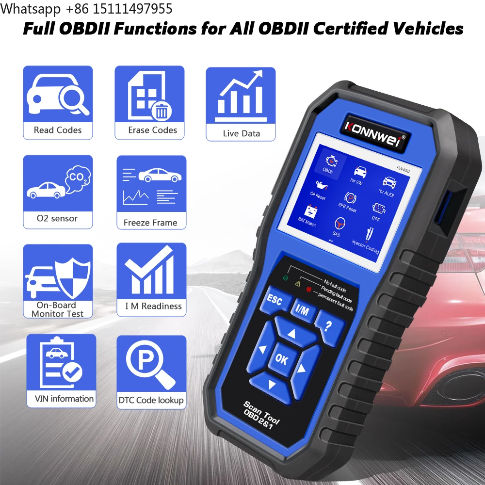 KONNWEI KW450 Codelezer Scanne - Obd2 Scanner Abs Srs Airbag Reset recensie en prijs