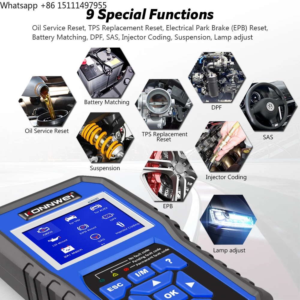 KONNWEI KW450 Codelezer Scanne - Obd2 Scanner Abs Srs Airbag Reset recensie en prijs