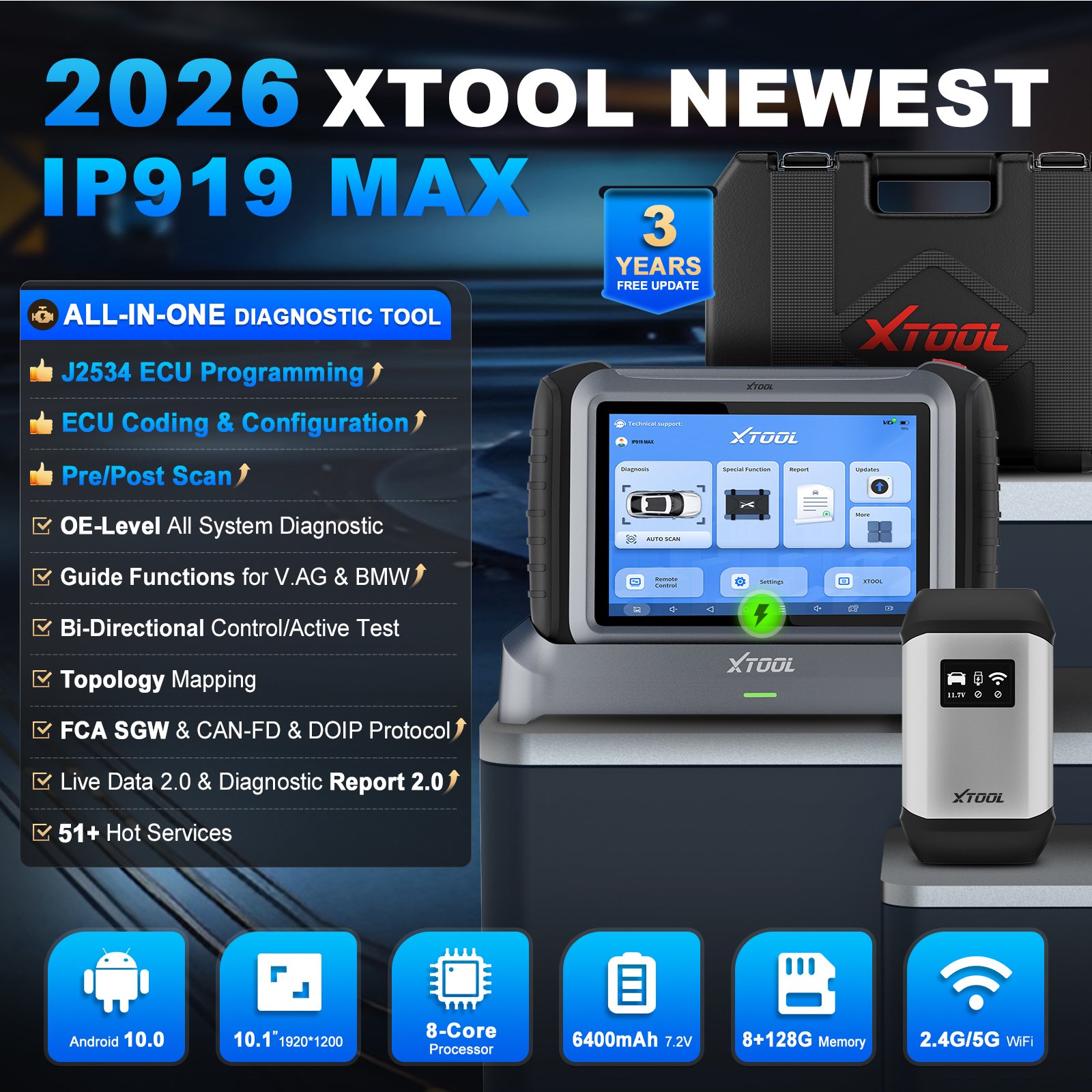EU Warehouse XTOOL IP919MAX J2 - Car Diagnostic Tool Full System recensie en prijs