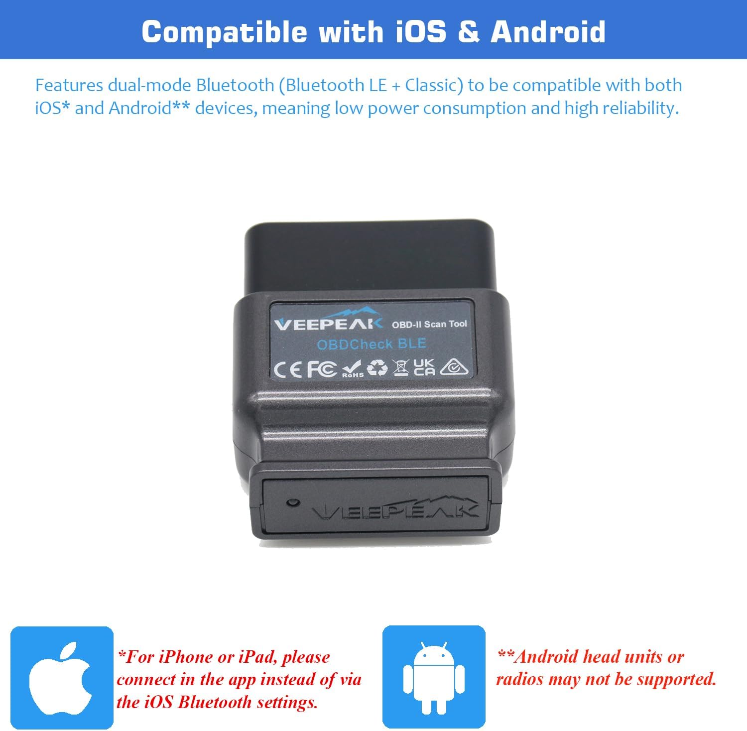 Veepeak OBDCheck BLE OBD2 Blue - Obd2 Scanner Bluetooth Android recensie en prijs