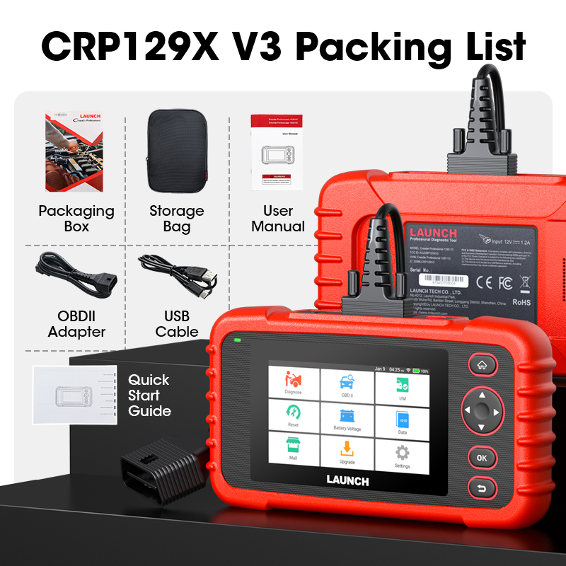 LAUNCH CRP129X V3 64G OBD2-sca - Obd2 Scanner Mileage Correction recensie en prijs