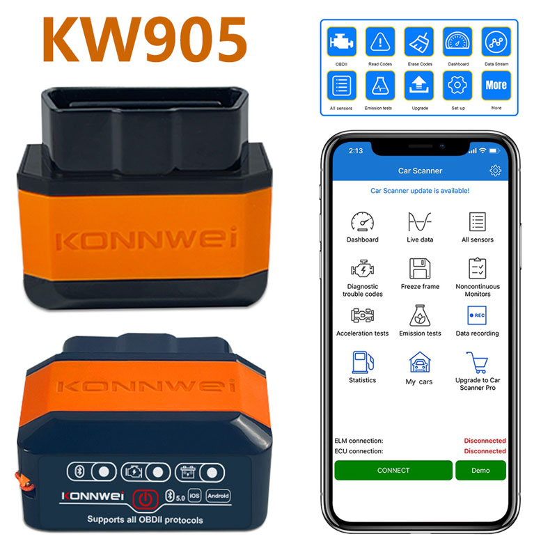 KONNWEI KW905 OBD2 ELM327 V1.5 - Obd2 Scanner Bluetooth Android recensie en prijs