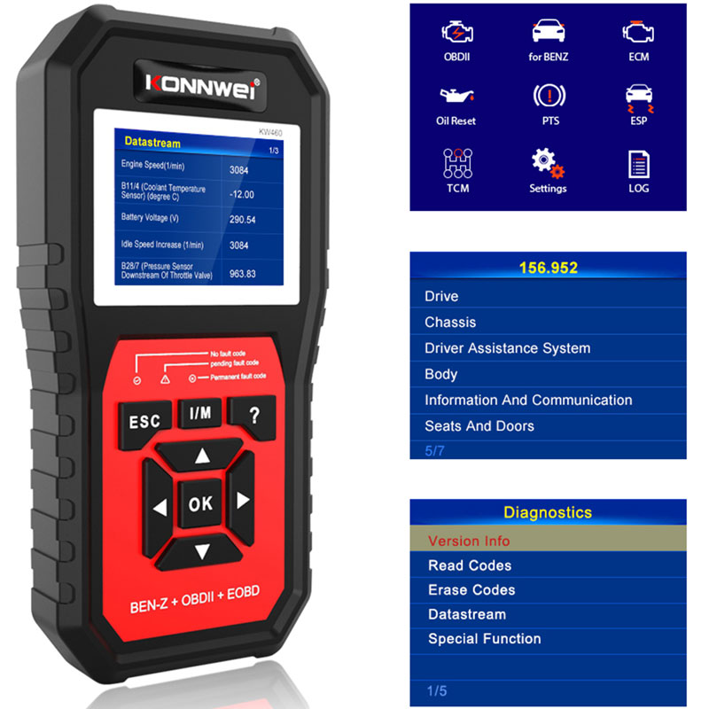 KONNWEI KW460 All System OBD 2 - Obd2 Scanner Abs Srs Airbag Reset recensie en prijs