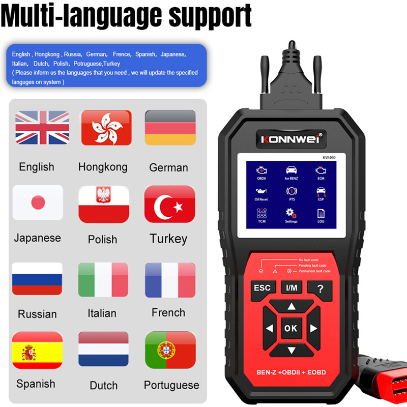KONNWEI KW460 All System OBD 2 - Obd2 Scanner Abs Srs Airbag Reset recensie en prijs