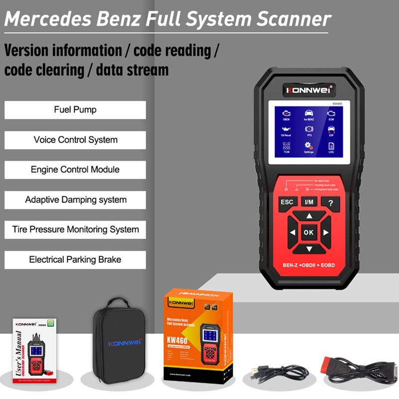 KONNWEI KW460 All System OBD 2 - Obd2 Scanner Abs Srs Airbag Reset recensie en prijs