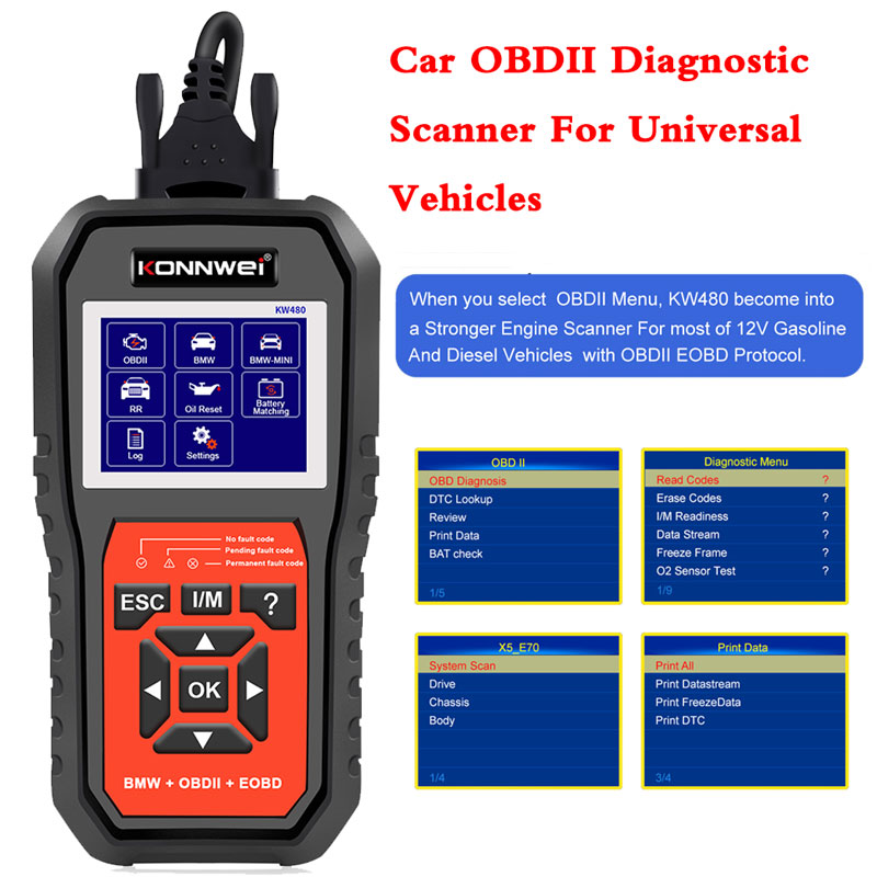KONNWEI KW480 OBD2-scanner voo - Obd2 Scanner Abs Srs Airbag Reset recensie en prijs
